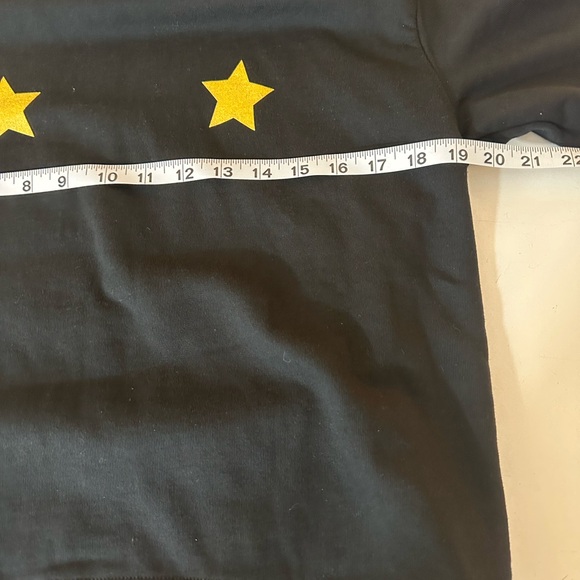 Monki Black Discontinued Cute Glittery Gold Stars Sweatshirt Jumper Top NWT XS-S - Picture 13 of 14